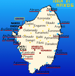 Naxos, la mappa